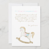 Rocking Horse Blauw Roze Geslachtsneutraal Baby sh Bedankkaart (Voorkant)