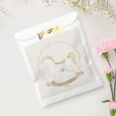 Rocking Horse Blauw Roze Geslachtsneutraal Baby sh Bedankzakje (Gezegeld)