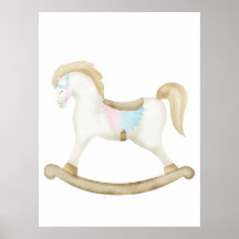 Rocking Horse Blauw Roze Geslachtsneutraal Baby sh