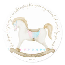 Rocking Horse Blauw Roze Geslachtsneutraal Baby sh