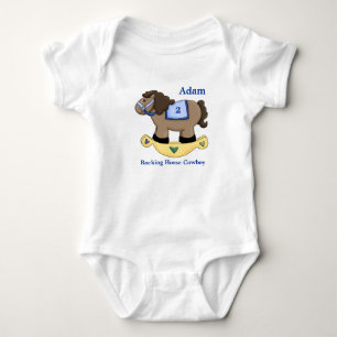 Rocking Horse Blue Baby Creeper Romper