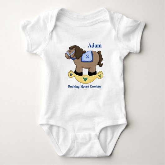 Rocking Horse Blue Baby Creeper Romper (Voorkant)
