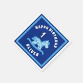 Rocking Horse Blue Boy Birthday Party Servet (Hoek)