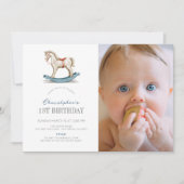 Rocking Horse Blue Boy Foto 1 september Kaart (Voorkant)