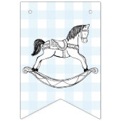 Rocking Horse Blue Gingham-Baby shower Vlaggetjes (Tweede vlag)
