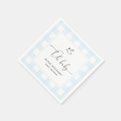 Rocking Horse Blue Gingham Oh Baby Paper Napkin Servet (Hoek)