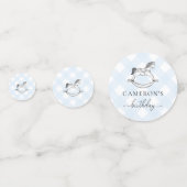 Rocking Horse Blue Gingham Table Confetti (Voorkanten)