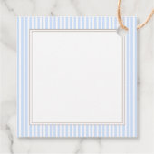 Rocking Horse Blue Toile de Jouy Baby shower Bedankjes Labels (Achterkant)