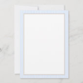 Rocking Horse Blue Toile de Jouy Baby shower Kaart (Achterkant)