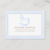 Rocking Horse Blue Toile De Jouy Luier Raffle Informatiekaartje (Voorkant)
