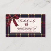 Rocking Horse Bourgogne Bow Plaid Boeken voor baby Informatiekaartje (Voorkant)