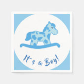 Rocking Horse Boy Baby shower Het is een jongen Servetten (Voorkant)