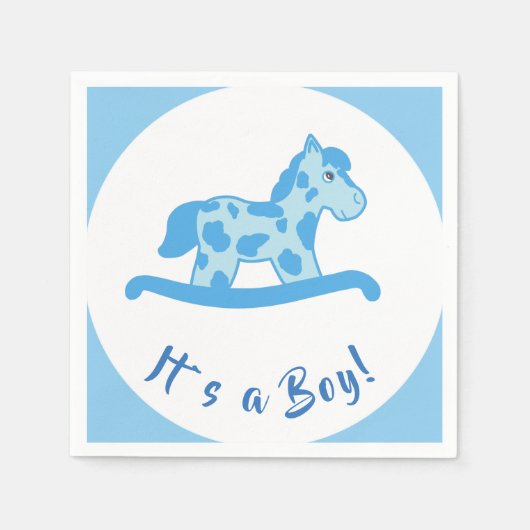 Rocking Horse Boy Baby shower Het is een jongen Servetten (Voorkant)