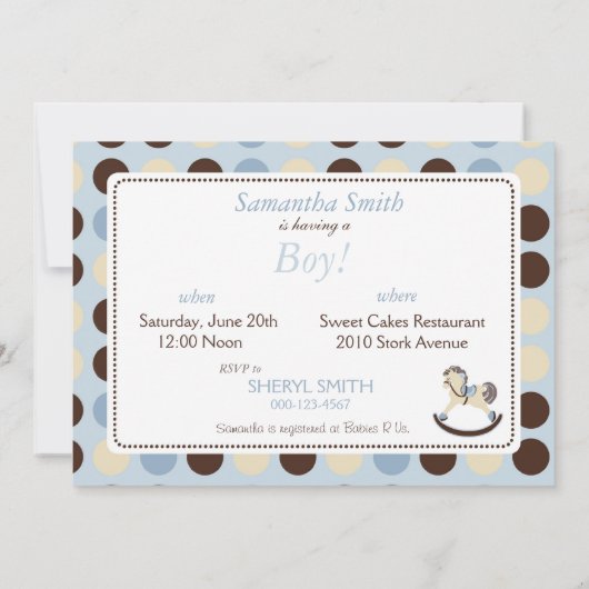 Rocking Horse Boy Invitation Card 2 Kaart (Achterkant)