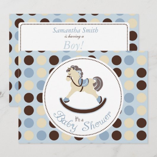 Rocking Horse Boy Invitation Card 2 Kaart (Voorkant / Achterkant)