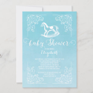Rocking Horse Boys Baby shower Uitnodiging