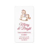 Rocking Horse Christmas Address Sticker (Voorkant)