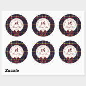 Rocking Horse Christmas Bow Baby shower Bedankt Ronde Sticker (Vel)