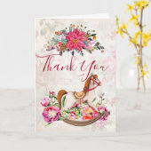  Rocking Horse Christmas Dank u Kaart (Gele Bloem)