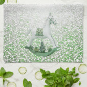 Rocking Horse Christmas Holiday Keuken Handdoeken (Gevouwen)