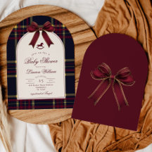 Rocking Horse Christmas Plaid Bow Baby shower