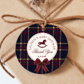 Rocking Horse Classic Christmas Plaid Bedankt Bedankjes Labels