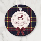Rocking Horse Classic Christmas Plaid Bedankt Bedankjes Labels (Voorkant)