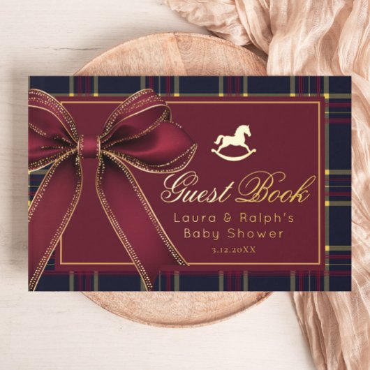 Rocking Horse Classic Plaid Baby shower Gastenboek