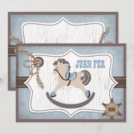 Rocking Horse Cowboy Hartelijk dank Bedankkaart (Voorkant / Achterkant)