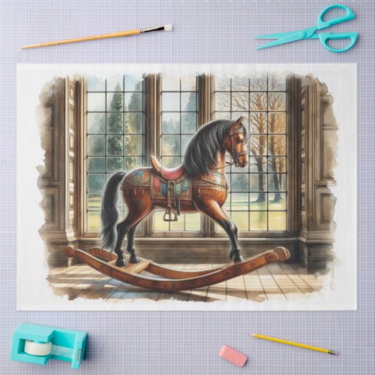 Rocking Horse Decoupage Tissue Paper Tissuepapier (Craft)