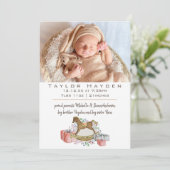 Rocking Horse Foto geboorteaankondiging Aankondiging (Staand voorkant)