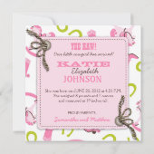 Rocking Horse Girl Announcement Square Aankondiging (Achterkant)