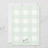 Rocking Horse Green Gingham Baptism Invitation Kaart (Achterkant)