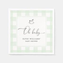 Rocking Horse Green Gingham Oh Baby Paper Napkin Servet