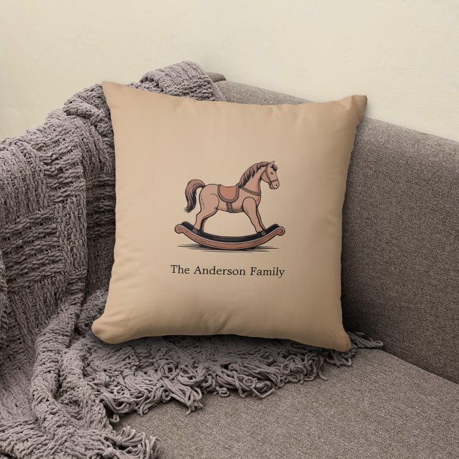 Rocking Horse - Houten speelgoed Kussen (Rocking Horse Pillow)
