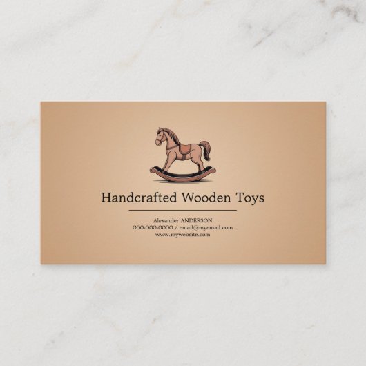 Rocking Horse - Houten speelgoed Visitekaartje (Voorkant)