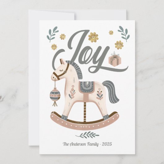 Rocking Horse Joy Boho Feestdagenkaart (Voorkant)