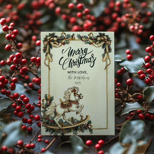  Rocking Horse Kerst Feestdagenkaart