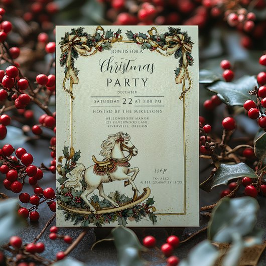  Rocking Horse Kerst Kaart