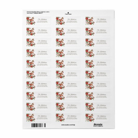 Rocking Horse Kerst retour adres label (Full Sheet)