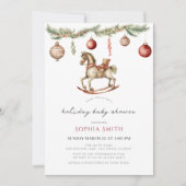 Rocking Horse Kerstvakantie Baby shower Kaart (Voorkant)