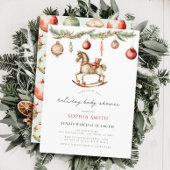 Rocking Horse Kerstvakantie Baby shower Kaart