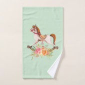  Rocking Horse met Floral Bouquet Bad Handdoek (Handdoek)