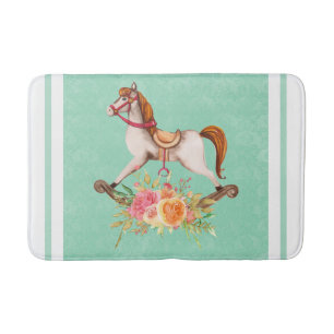 Rocking Horse met Floral Bouquet Badmat