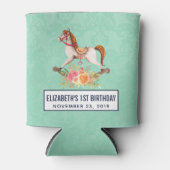  Rocking Horse met Floral Bouquet Birthday Blikjeskoeler (Voorkant)