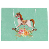  Rocking Horse met Floral Bouquet Birthday Groot Cadeauzakje (Achterkant)