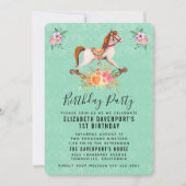 Rocking Horse met Floral Bouquet Birthday Kaart (Voorkant)