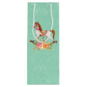  Rocking Horse met Floral Bouquet Birthday Wijn Cadeautas (Achterkant)