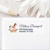  Rocking Horse met Floral Bouquet Etiket (Insitu)