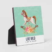  Rocking Horse met Floral Bouquet Fotoplaat (Voorkant)